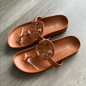 Tory Burch MILLER CLOUD SANDAL 6 Great condition! Bourbon Miele/Tan